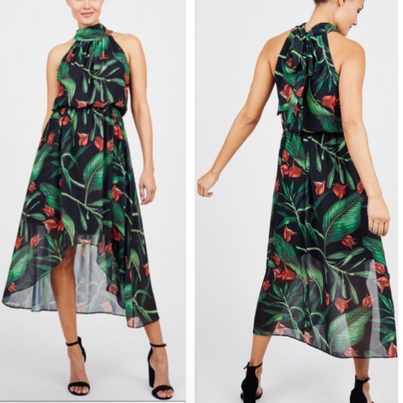 Badgley Mischka Dresses & Skirts - Badgley Mishka for Le Tote High Low Hawaiian Floral Asymmetrical Vacation Dress